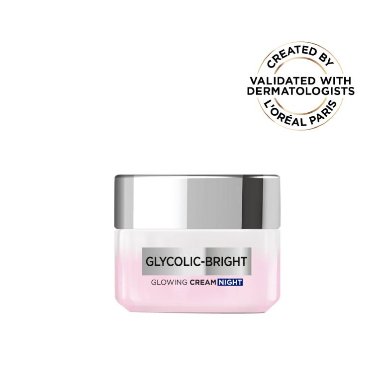 L'Oréal Paris Glycolic-Bright Glowing Night Cream, for Dark Spots Reduction, Glow Boosting, and Skin Tone Evenness