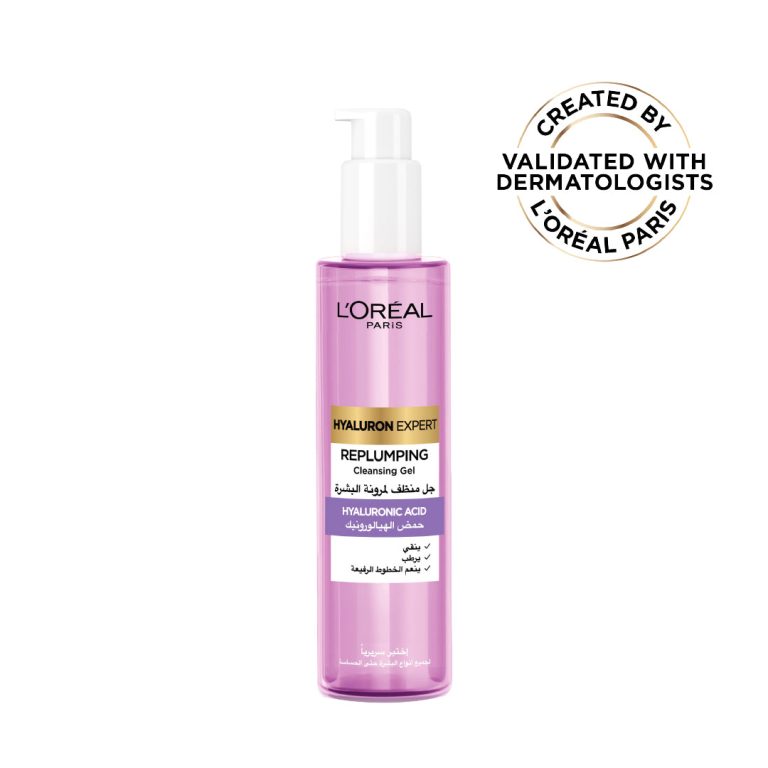 L'Oréal Paris Hyaluron Expert Replumping Cleansing Gel, with Hyaluronic Acid, to Replump, Purify and Hydrate, for All Skin Types Including Sensitive