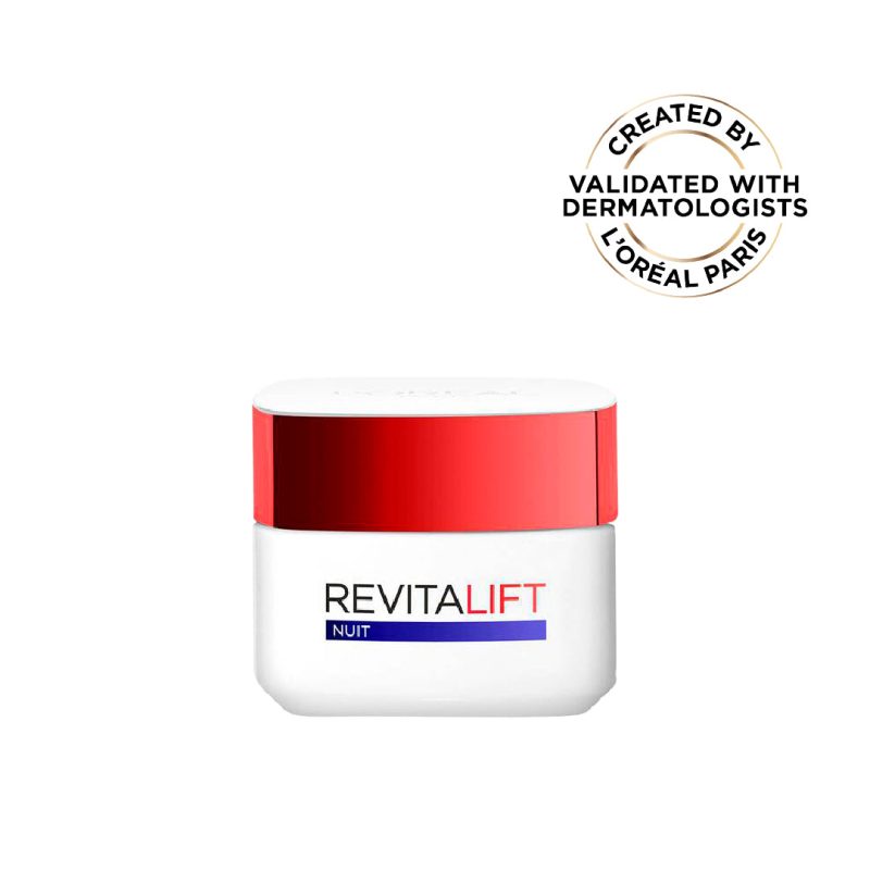 1-RevitaliftStimulift-NightCream3600520564845.jpg L'Oréal Paris Revitalift Hydrating and Moisturizing Night Cream, for Wrinkles Reduction and Skin Elasticity Improvement, Formulated with Pro-Retinol