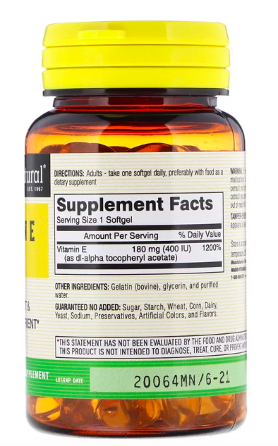 10047.970.png Mason Natural Vitamin E 180 mg 400 IU