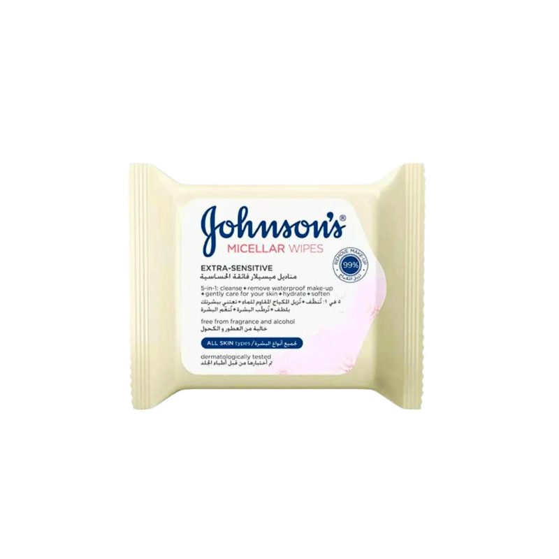 Johnson's Facial Wipes Micellar Extra Sensitive White