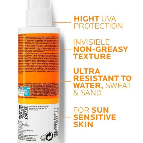 La Roche-Posay Anthelios Invisible Sunscreen Body Spray SPF50 +
