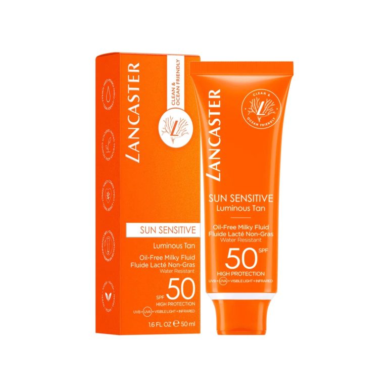 3616301295396-1_1300x1300_b222fb0f-12e7-4bfd-b8d3-e7761e7f77ee.jpg Lancaster Sun Sensitive Luminous Tan Oil-Free Milky Fluid SPF50