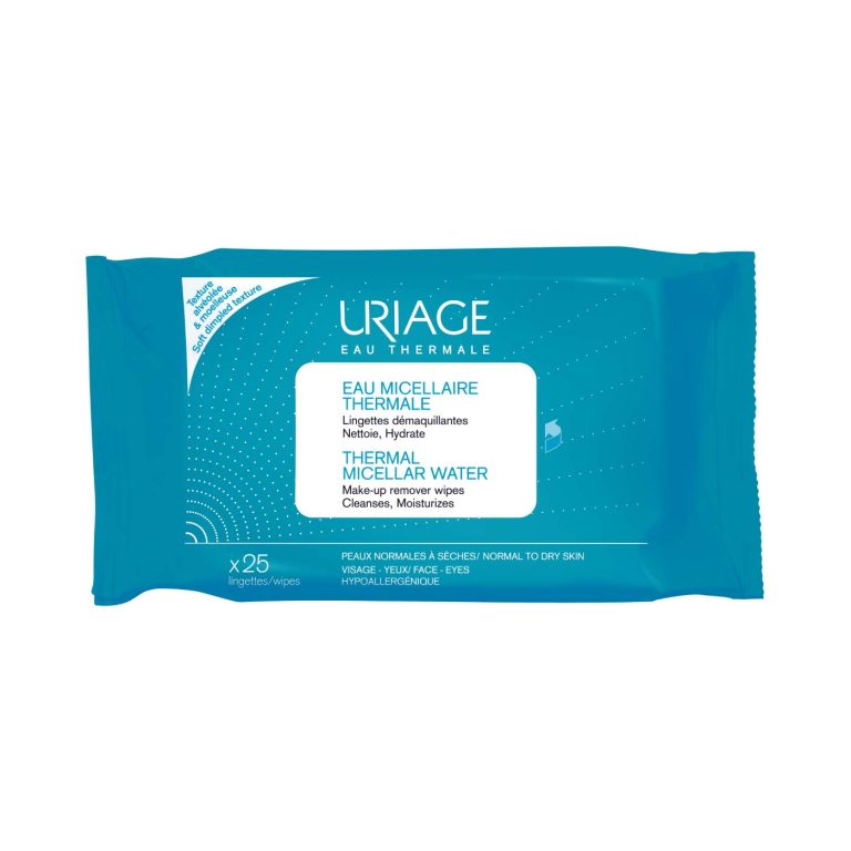 Uriage Thermal Micellar Water Make-up Remover 25 Wipes Normal to Dry Skin