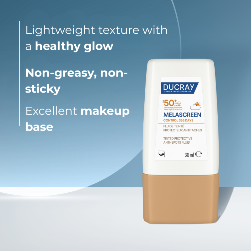 Ducray Melascreen Tinted Anti Spots Fluid Sunscreen SPF50+ 30ml I Reduces dark spots - Prevents dark spots - Prevents photoaging