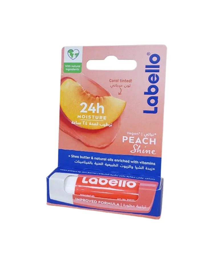 Labello Lips Moisture Vegan Peach Shine Coral Tinted