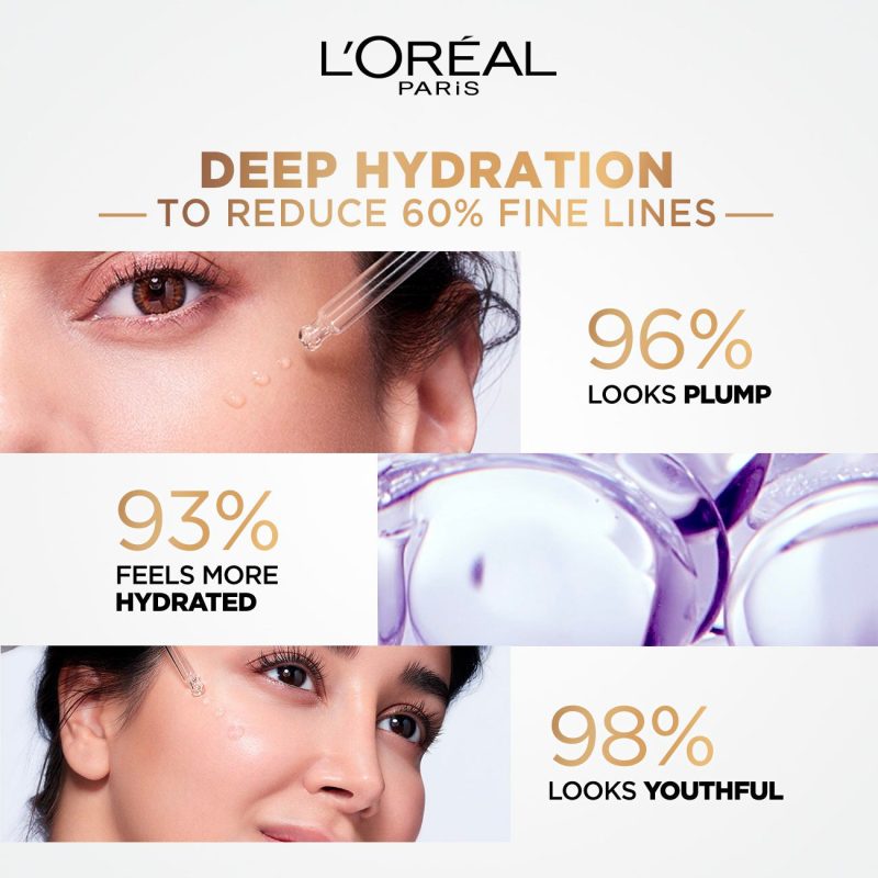 L'Oréal Paris Hyaluron Expert Replumping Face Serum, with 1.5% Hyaluronic Acid, for Fine Lines Reduction, Hydration and Youthful Looking Skin