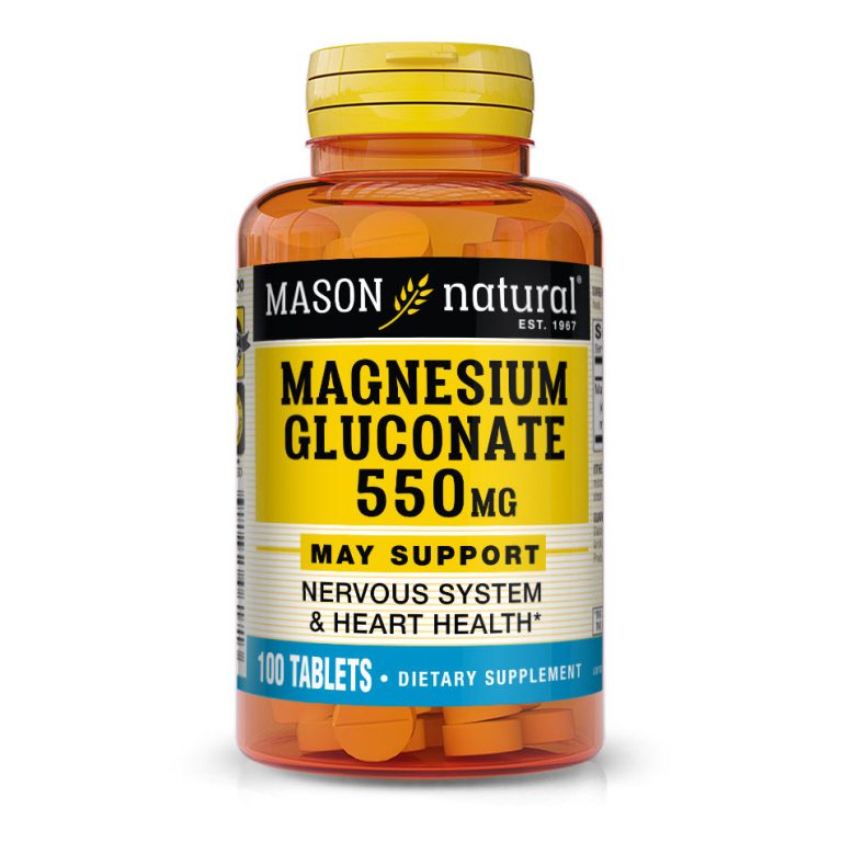617-100FRONT.jpg Mason Natural Magnesium Gluconate 550mg
