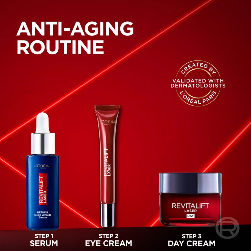 7-RevitaliftLaser-DayCream3600523448746.jpg L'Oréal Paris Revitalift Laser X3 Triple Action Anti-Aging Day Cream, to smooth Wrinkles, firm skin, and Brighten Complexion, SPF 25