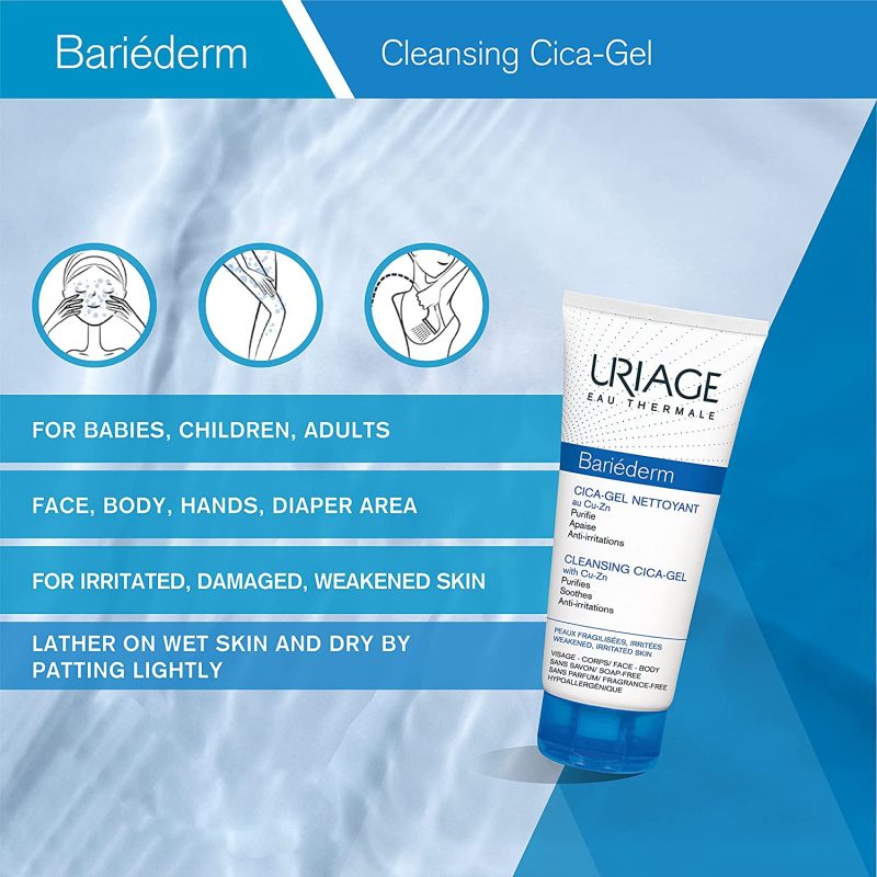 8126l15DcvL._SL1500.jpg Uriage Bariéderm Cleansing Cica-Gel with Cu-Zn Weakened Irritated Skin
