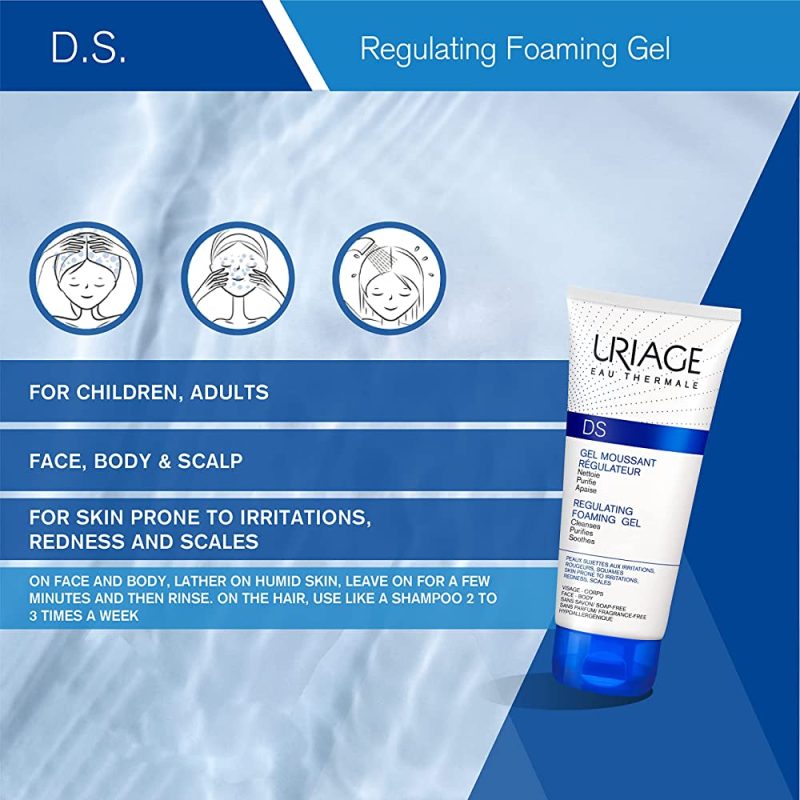 Uriage DS Regulating Foaming Gel Skin Prone to Irritations Redness Scales