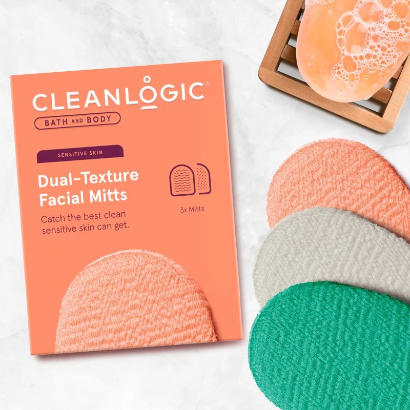 Cleanlogic Bath and Body Sensitive Skin Dual-Texture Facial Mitt
