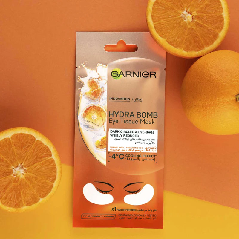 Garnier Skin Active Hydra Bomb Anti Dark-Circles Eye Tissue Mask With Orange Juice & Hyaluronic Acid