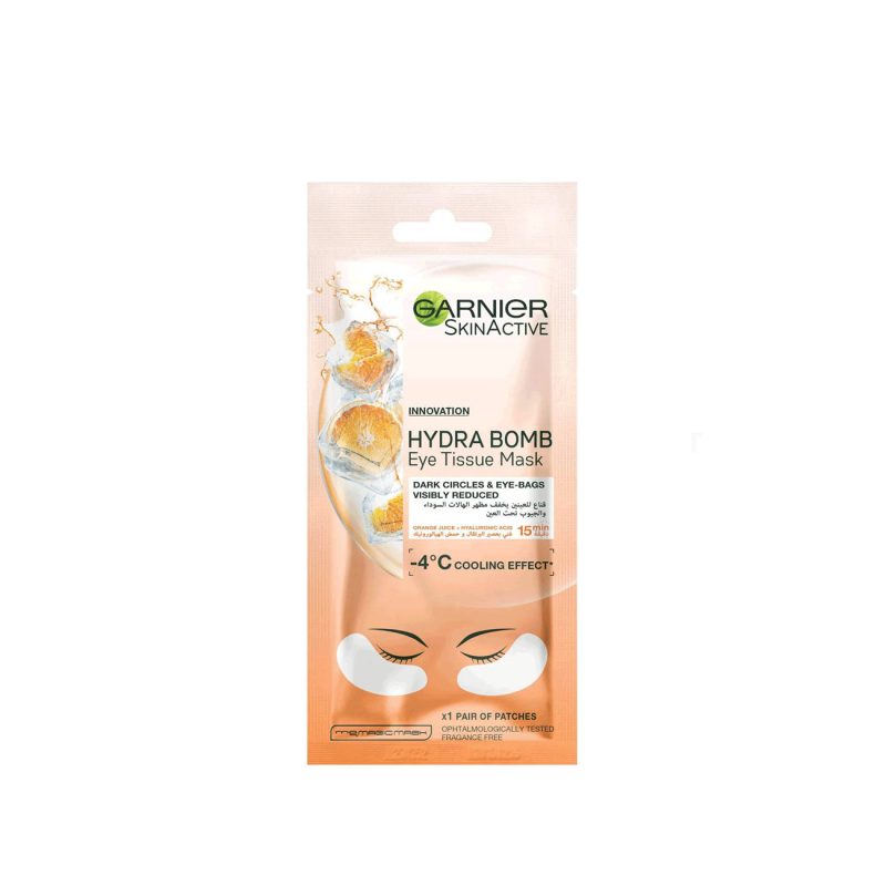 Garnier Skin Active Hydra Bomb Anti Dark-Circles Eye Tissue Mask With Orange Juice & Hyaluronic Acid