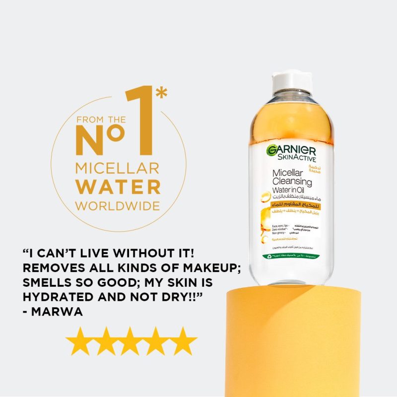 GarnierMicellarCleansingWaterOil-Infused_5.jpg Garnier Micellar Water Oil-Infused Facial Cleanser and Waterproof Makeup Remover (2 sizes)