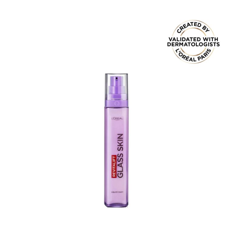 L'Oréal Paris Revitalift Glass Skin Liquid Cream: 1 drop for 100H Glowing Hydration With Hyaluronic Acid & Vitamins B3+B5+C for Dewy, Plumped Glass Skin