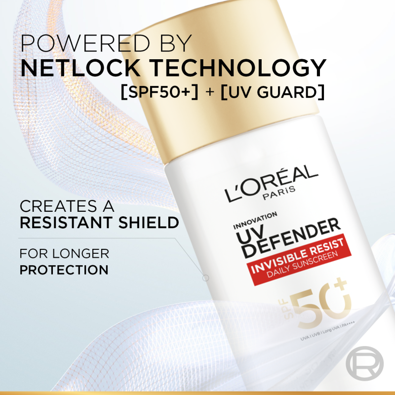 L'Oréal Paris UV Defender Invisible Resist Sunscreen SPF50+, Daily Sunscreen With Long Uva Protection, For All Skin Types
