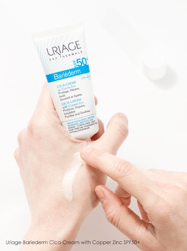Uriage-Bariederm-Cica-Cream-with-Copper-Zinc-SPF50-598x800-1.jpg Uriage Bariéderm Cica-Cream with Copper-Zinc SPF50+ Weakened Irritated Skin