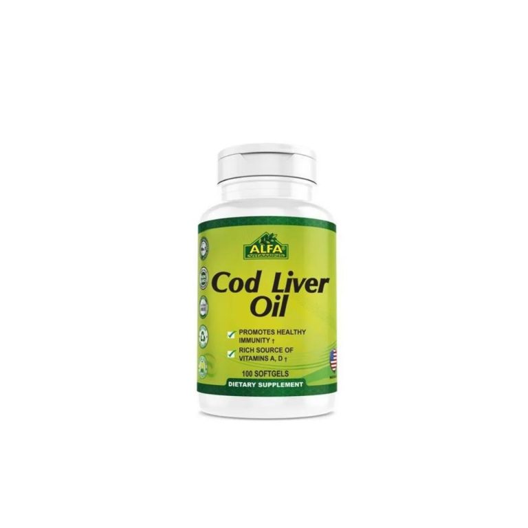 alfa-vitamins-cod-liver-oil-100-softgels.jpg Alfa Cod Liver Oil - Fish Liver Oil 1250 IU